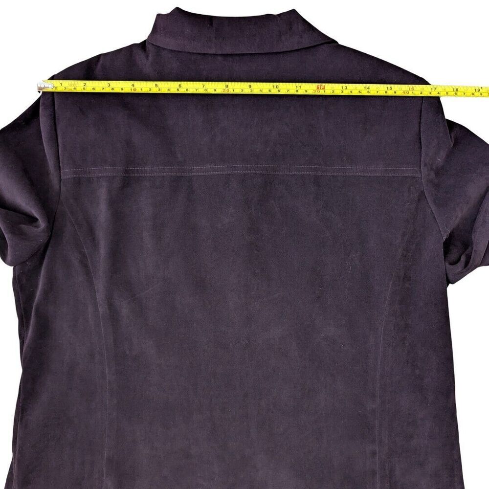 Worthington Burgundy‎ Velvet Velour Button Blazer Jacket Women Size 8P - Picture 10 of 11